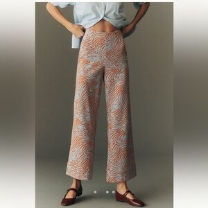 Maeve Patterned Knit Cuffed Kick-Flare Pants